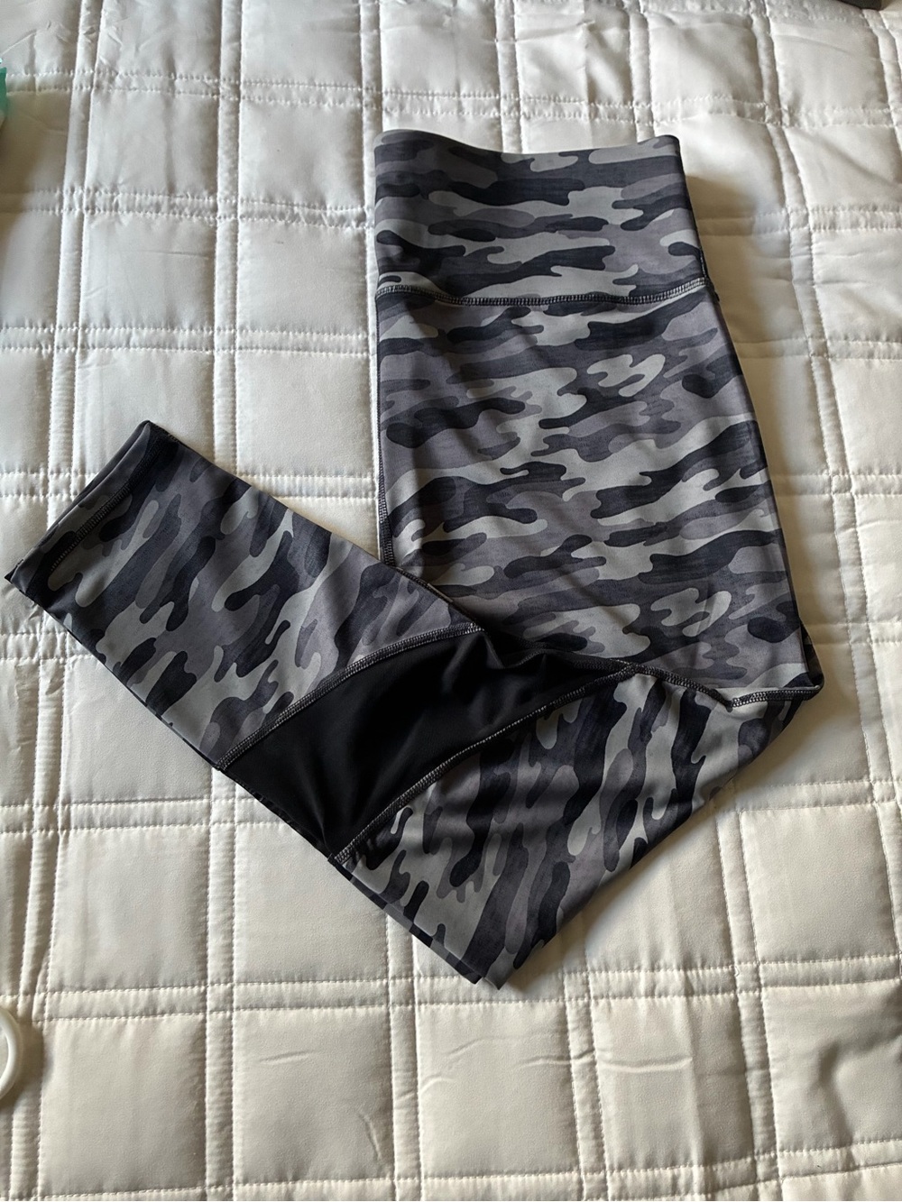 Gray Camo Active Leggings - Stretchy Bottoms